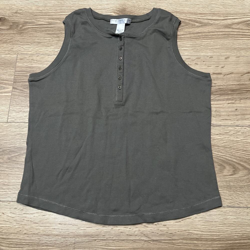 Geoffrey Beene Women's Green Sleeveless Button Top Size XL (A65)